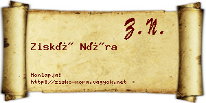 Ziskó Nóra névjegykártya